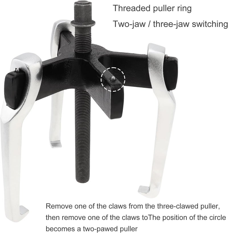 ChgImposs 6" 2 Jaw 3 Jaw Gear Puller, Adjustable Bearing Puller, Reversible Removal Tool for Internal External Pulling, Puller Tool for Removal of Pulleys Flywheels Bearings Gears - Image 3